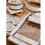 Acrylic tray with mother of pearl handlrs